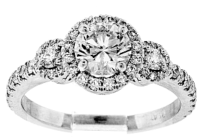1.38 Carat GIA Round Diamond Halp Engagemnent Ring - Platinum