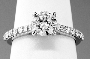 1.01 Carat GIA Round "EXCELLENT CUT" Brilliant Diamond Engagement Ring 