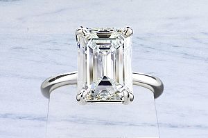 4.00 Carat GIA EMERALD Cut Diamond Engagement Ring - PLATINUM