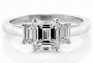 1.80 CT TW GIA Emerald Cut Three-Stone Engagement Ring - GIA
