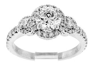 1.61 Carat GIA Round Brilliant - Platinum Engagement Ring