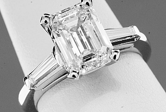 3.31 Carat GIA Emerald Cut Diamond Engagement Ring 