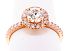 1.28 Carat GIA Round Brilliant - 18K Rose Gold HALO Engagement Ring 