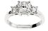 2.16 Carat Three-Stone Cushion Cut Diamond Engagement Ring