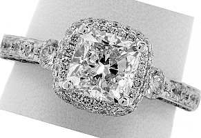 2.48 CT GIA Cushion Cut Engagement Ring