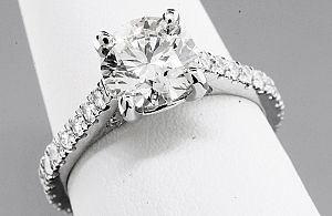 2.08 Carat GIA Round Brilliant Diamond Engagement Ring