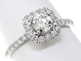 .92 Carat TW GIA Round IDEAL CUT Diamond -  WG Halo Engagement Ring  