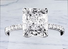3.07 Carat GIA Cushion Cut Diamond Engagement Ring  