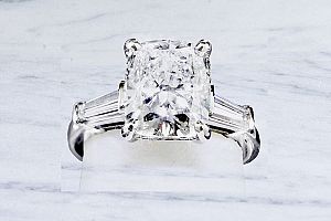 4.03 Carat GIA Elongated CUSHION Cut Diamond Ring - Platinum