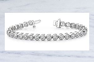 5.00 CT Round Diamond Tennis Bracelet - 14K WG 