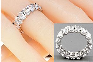 5.21 Carat GIA GEM Quality OVAL Diamond Eternity Ring - Platinum