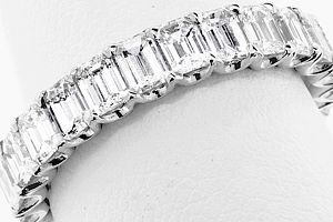 2.66 CT TW Emerald Cut Diamond Eternity Ring  