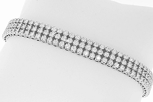 5.01 CT TW ROUND BRILLIANT THREE ROW BRACELET