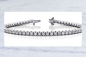 4.00 CT Round Diamond Tennis Bracelet - 14K White Gold