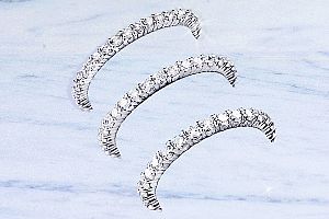 2MM Diamond Eternity Stackable Wedding Ring - PLATINUM 