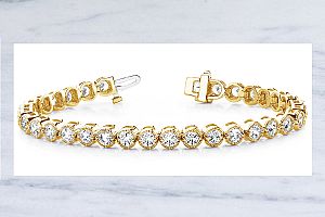 3.50 CT Round Diamond Tennis Bracelet - 14K YG 