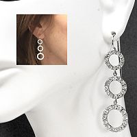 "Diamond Circles" Dangle Diamond Earrings
