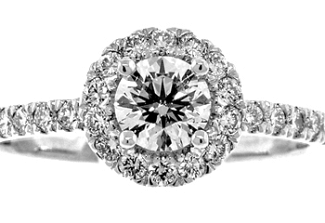 .91 CT TW ROUND BRILLIANT ENG RING  GIA J/SI1 14K WG
