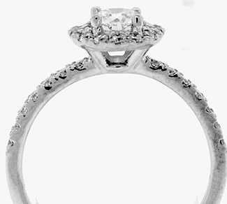 .91 CT TW ROUND BRILLIANT ENG RING  GIA J/SI1 14K WG