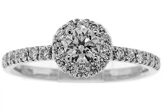 0.80 CT TW ROUND BRILLIANT ENG RING - GIA H/SI2 EX EX EX 