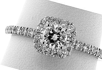 0.80 CT TW ROUND BRILLIANT ENG RING - GIA G/SI2