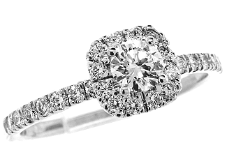 0.80 CT TW ROUND BRILLIANT ENG RING - GIA G/SI2