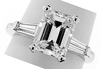 3.01 GIA Emerald Cut Platinum Eng Ring