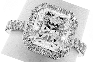 3.79 Carat GIA Radiant Cut - Platinum Halo Engagement Ring
