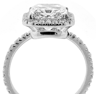 3.79 Carat GIA Radiant Cut - Platinum Halo Engagement Ring