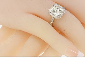 3.79 Carat GIA Radiant Cut - Platinum Halo Engagement Ring