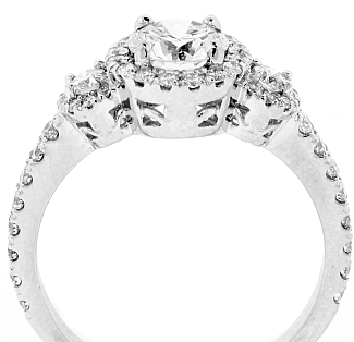 1.38 Carat GIA Round Diamond Halp Engagemnent Ring - Platinum