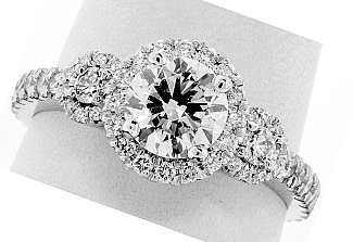 1.61 Carat GIA Round Brilliant - Platinum Engagement Ring