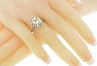 3.56 Carat GIA Cushion Cut - Platinum Halo Engagement Ring