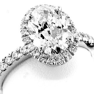 2.51 Carat GIA OVAL -Platinum Halo Engagement Ring