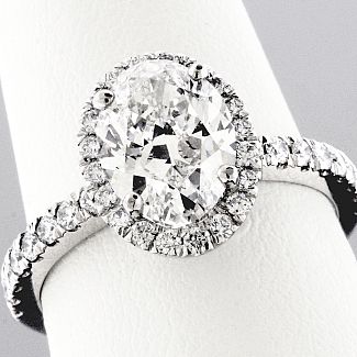 2.51 Carat GIA OVAL -Platinum Halo Engagement Ring