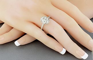 2.51 Carat GIA OVAL -Platinum Halo Engagement Ring