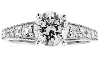 1.32 Carat GIA Round Brilliant DIamond Engagement Ring - PLATINUM