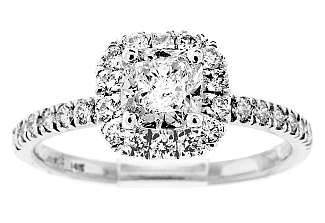 1.17 CT GIA Cushion Cut Diamond - Halo Engagement Ring