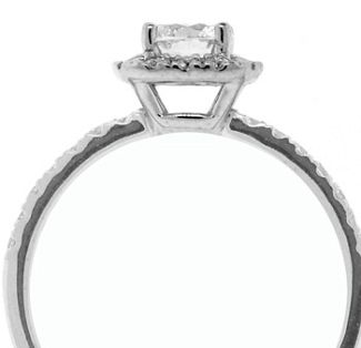 1.17 CT GIA Cushion Cut Diamond - Halo Engagement Ring