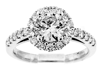 1.63 Carat GIA Round Brilliant - Platinum HALO Engagement Ring