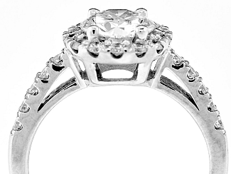 1.63 Carat GIA Round Brilliant - Platinum HALO Engagement Ring