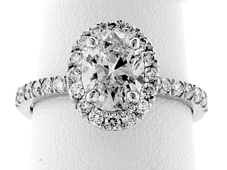 1.70 Carat GIA OVAL - Platinum HALO Engagement Ring 