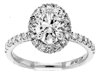 1.70 Carat GIA OVAL - Platinum HALO Engagement Ring 