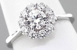 1.02 Carat TW GIA Round Brilliant Diamond Engagement Ring- 14K WG