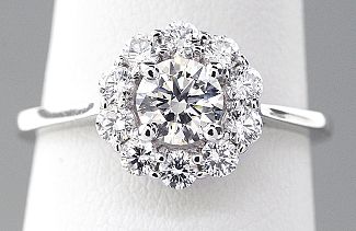 1.02 Carat TW GIA Round Brilliant Diamond Engagement Ring- 14K WG