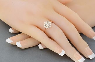 1.01 Carat TW GIA Round Brilliant - 14K ROSE Gold Halo Engagement Ring
