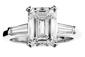 3.31 Carat GIA Emerald Cut Diamond Engagement Ring 