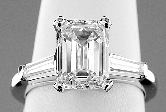 3.31 Carat GIA Emerald Cut Diamond Engagement Ring 