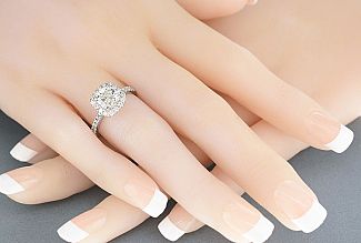 2.02 Carat TW GIA CUSHION Cut Diamond - Platinum HALO Engagement Ring