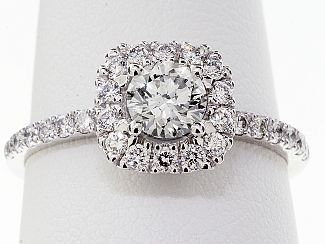 .92 Carat TW GIA Round IDEAL CUT Diamond -  WG Halo Engagement Ring  